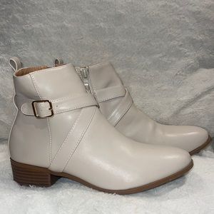Cream ankle booties
